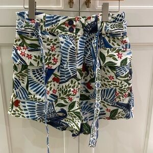 Farm Rio Macaw Flight Paperbag Shorts Size M worn once